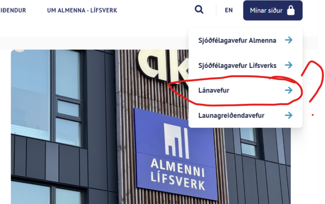 Uppfærsla á lánavef